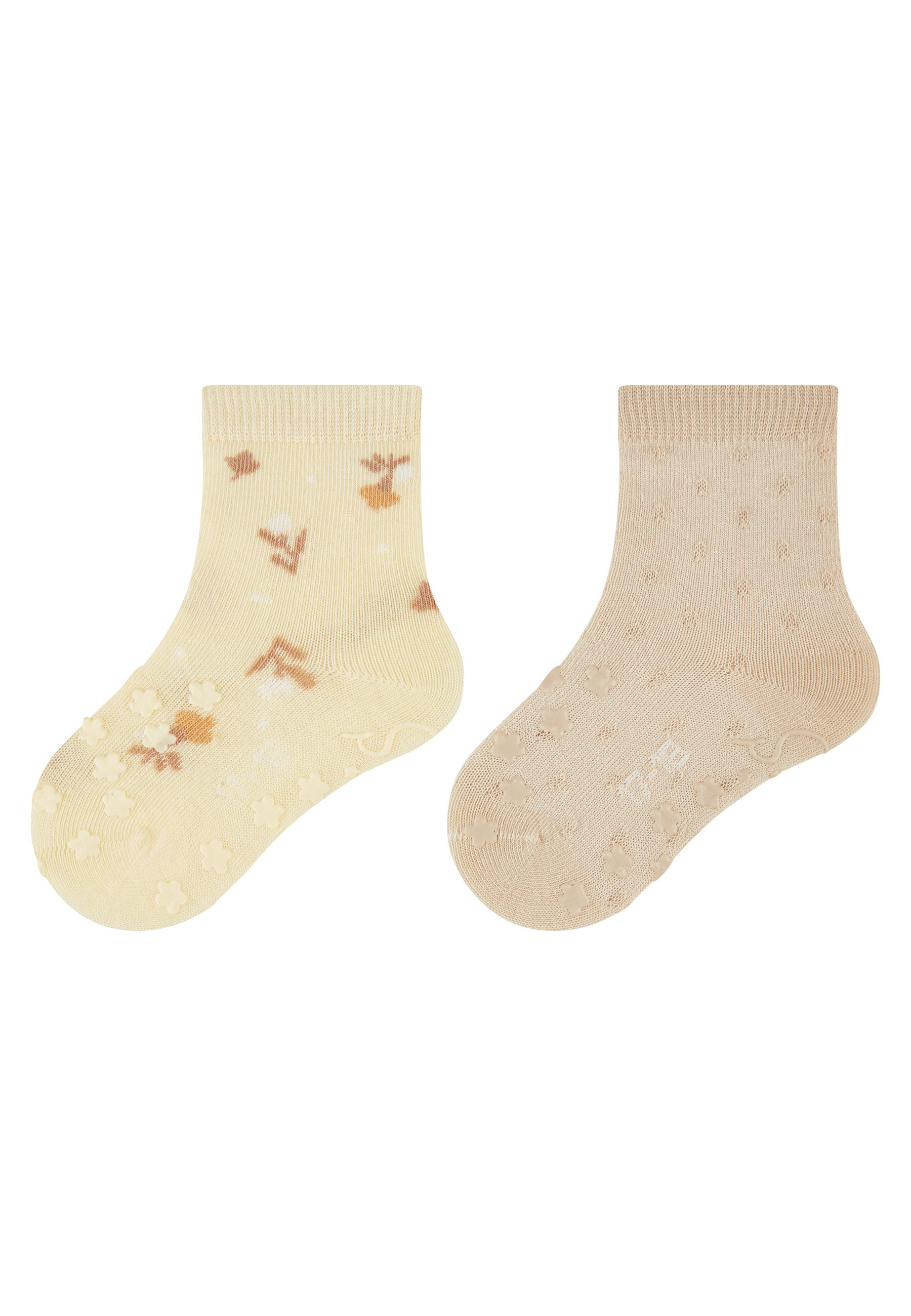 Basicsocken ABS Krabbelsocken 2er-Pack Blumen