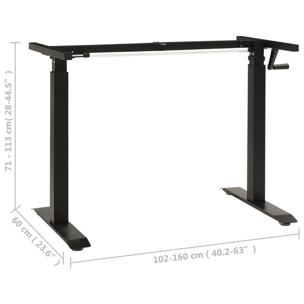 Schwarz Schreibtisch Handkurbel Schreibtisch-Gestell | vidaXL Höhenverstellbar Manuell Schwarz