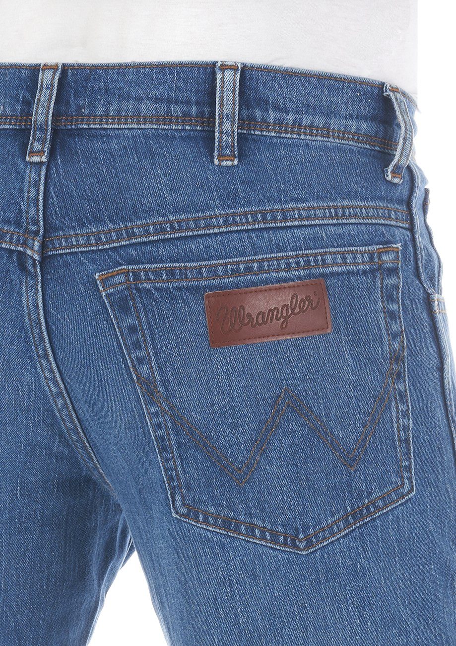 Wrangler Straight-Jeans Herren Jeanshose Texas Fit (WSS1P311E) mit Denim Stretch Regular Whirl Hose Stretch Blue