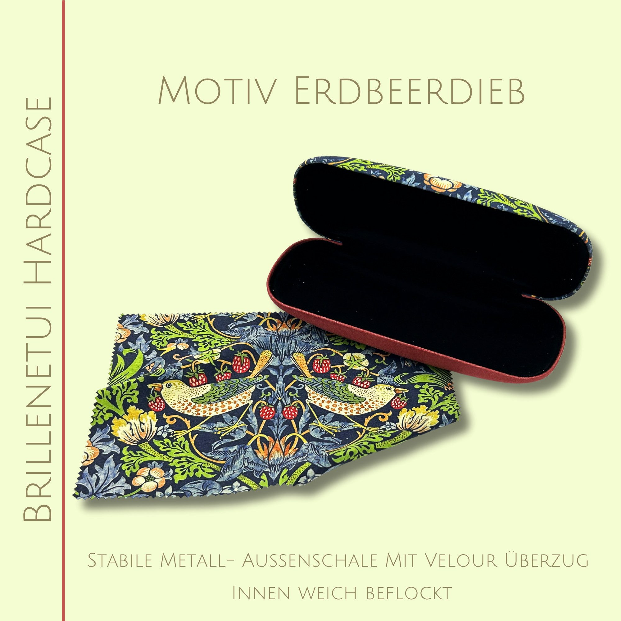 Fridolin Brillenetui Brillenetui Hardcase mit Stoffbezug und Reinigungstuch aus Mikrofaser