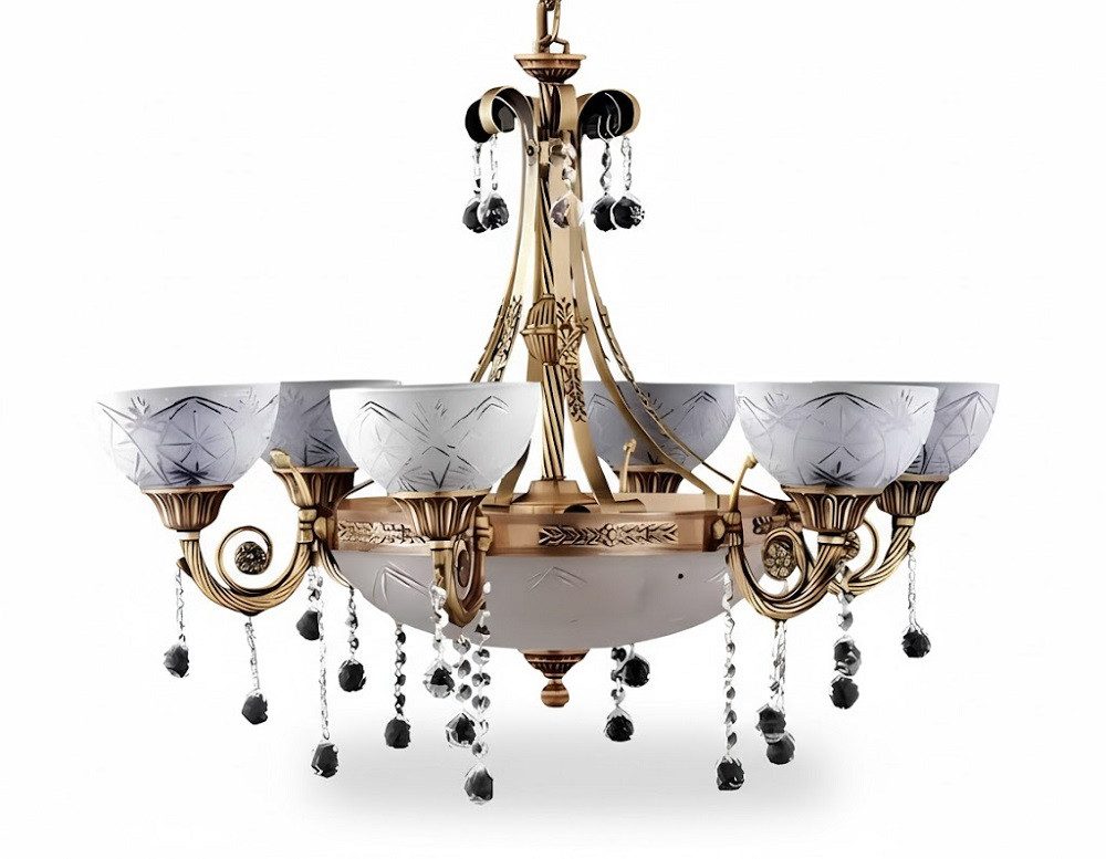 JVmoebel Deckenleuchte Goldener Glas-Lüster – Stilvoller Deckenleuchter für Wohnzimmer Sofort, Made in Europa
