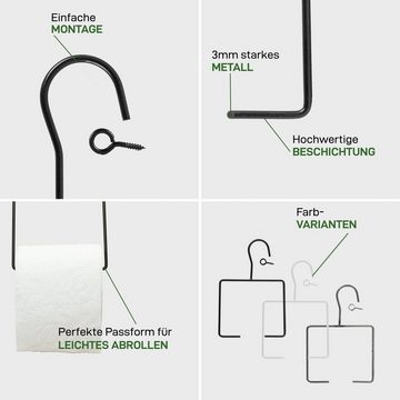 Natural Goods Berlin Toilettenpapierhalter HANGER (1-St), WC-Rollenhalterung für Badezimmer und Toiletten, Schwarz