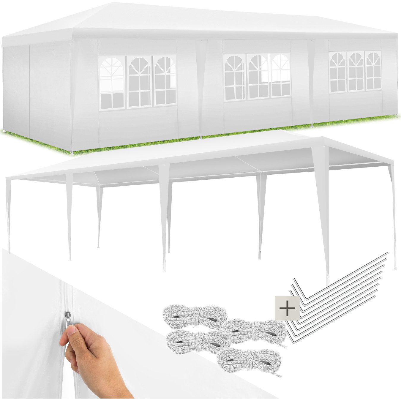 tectake Pavillon Miramas, mit 8 Seitenteilen, günstig online kaufen