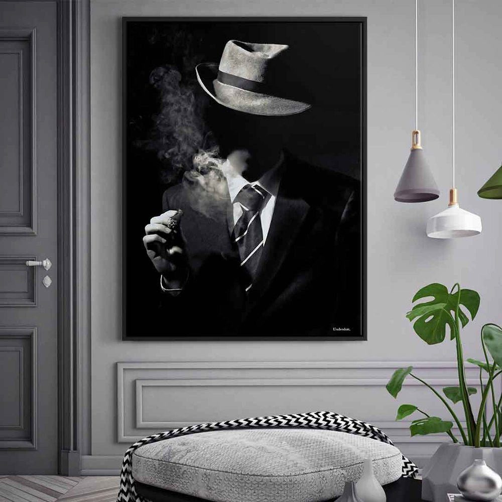 DOTCOMCANVAS® Leinwandbild Nobody, Leinwandbild Nobody Portrait schwarz grau Druck Wandbild