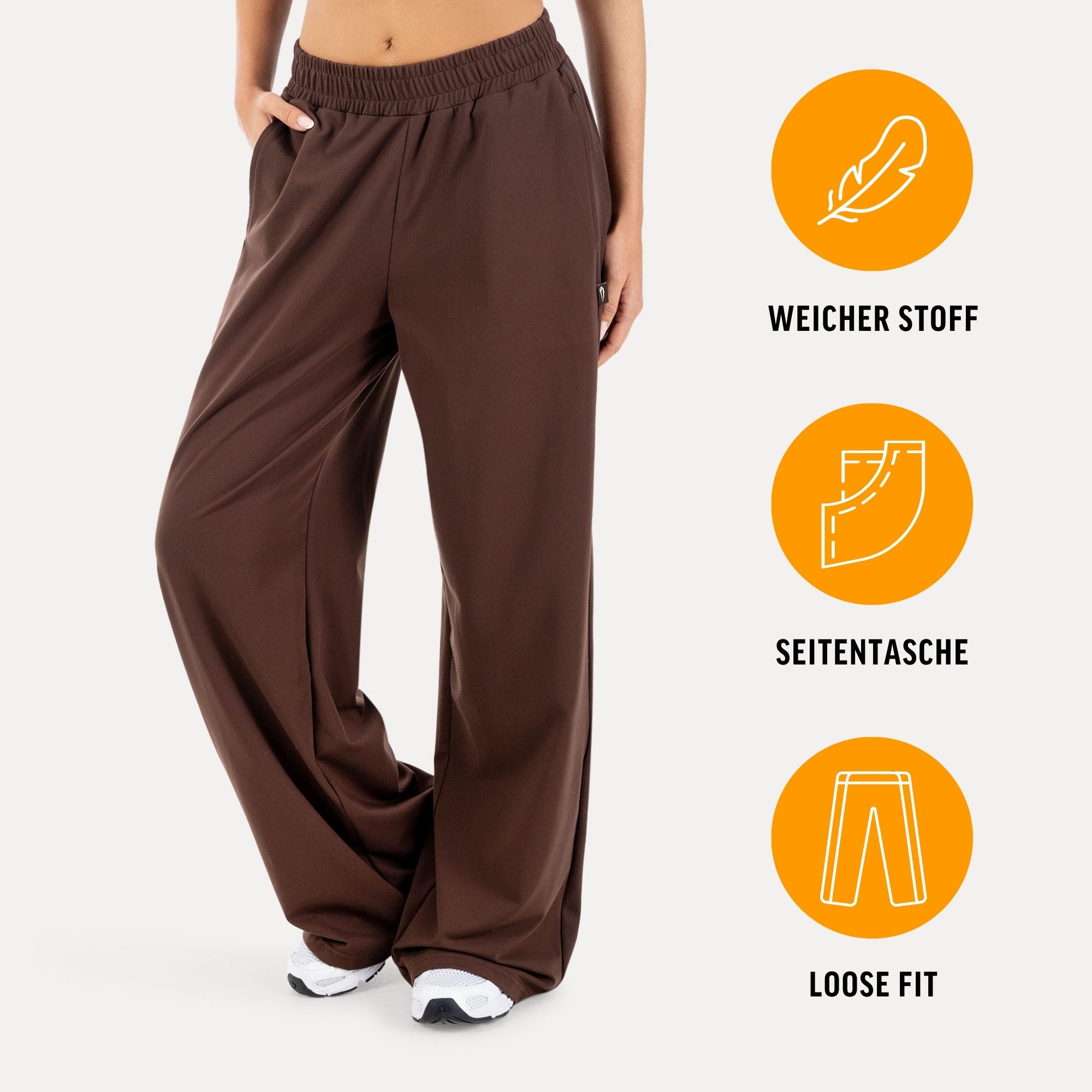 Jogginghose Jora, Loose Fit Damen, Trainingshose mit High-Waist & Wide-Leg