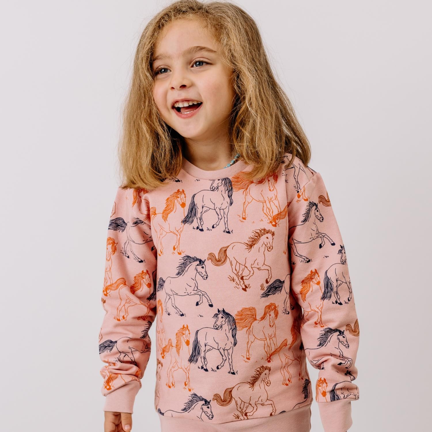 Walkiddy Sweatshirt Walkiddy mit Pferdenmotiv aus Bio Baumwolle Bio Baumwolle,GOTS,Kinderbekleidung,nachhaltige Klamotten,Sweatshirt