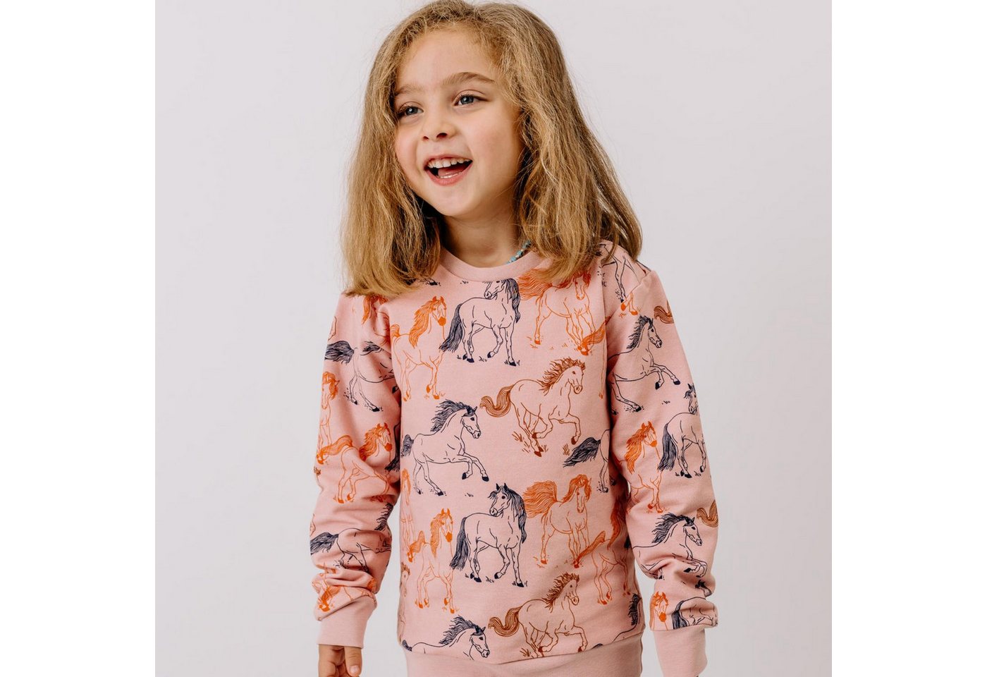 Walkiddy Sweatshirt Walkiddy mit Pferdenmotiv aus Bio Baumwolle Bio Baumwolle,GOTS,Kinderbekleidung,nachhaltige Klamotten,Sweatshirt