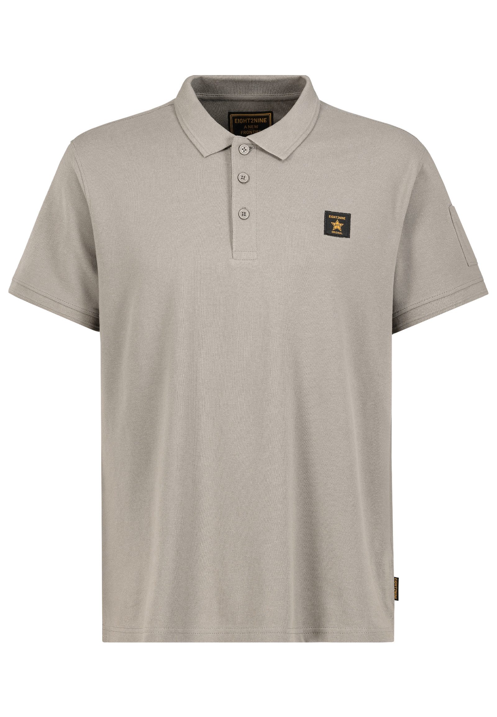 Eight2Nine Poloshirt Mit Knopfleiste und Logo günstig online kaufen