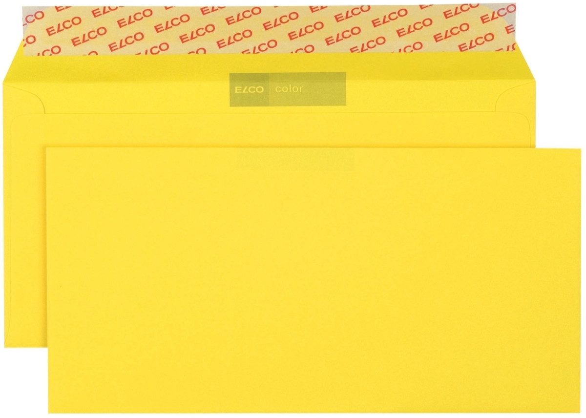 ELCO Briefumschlag Briefumschläge Color C5/6 intensiv-gelb Haftklebung 100 g/qm VE=250 St