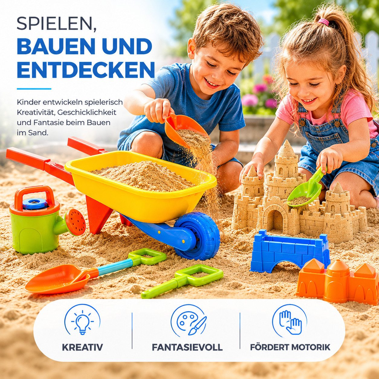 TK Gruppe Sandform-Set Sandspielzeug-Set aus Kunststoff, 4-, 9- oder 11-teilig – Bild 4 von 5