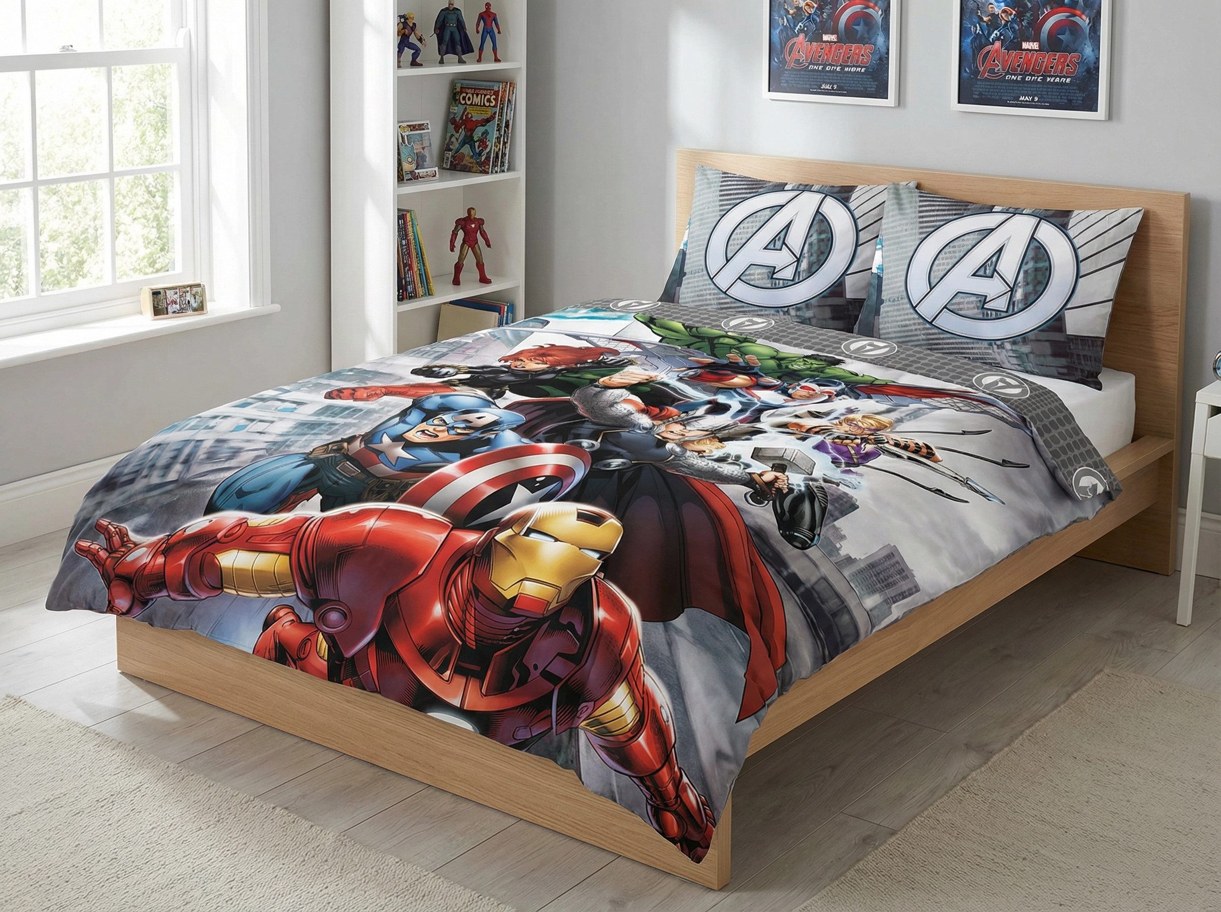 MARVEL Bettwäsche Marvel Avengers der Film Bettwäsche Set, Mikrofaser, Bettdeckenbezug 135-140x200 cm, Kissenbezug 63x63 cm