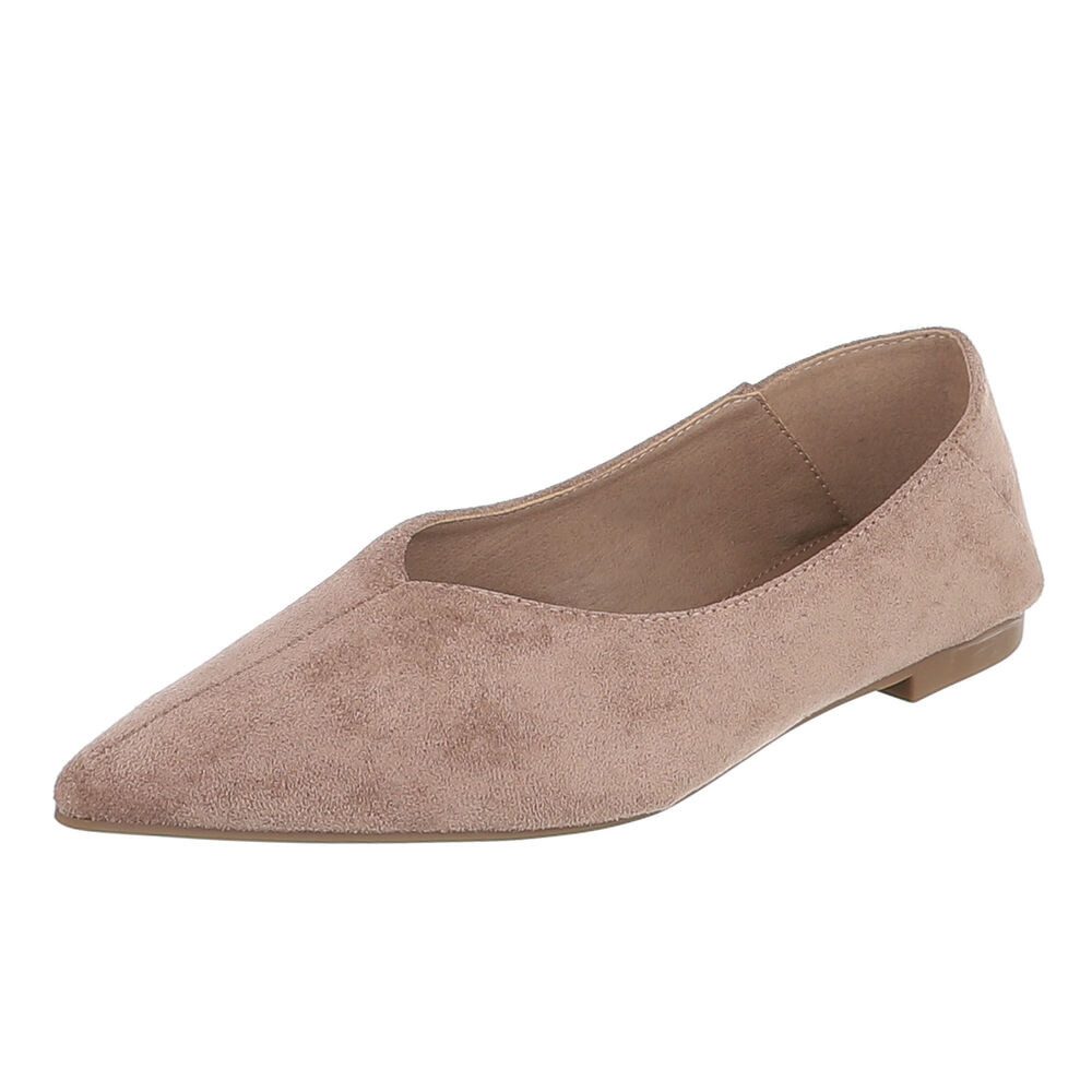 Ital-Design Damen Slipper spitz elegant ohne Verschluss Pumps (92078678) Blockabsatz Klassische Ballerinas in Hellbraun
