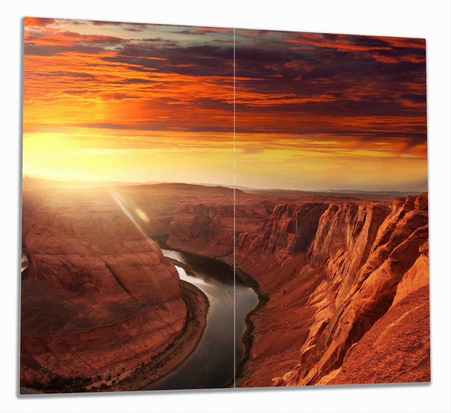 Noppen), verschiedene Größen Canyon Sonnenuntergang, inkl. Herd-Abdeckplatte bei ESG-Sicherheitsglas, Wallario tlg., (Glasplatte, 2 Grand 5mm