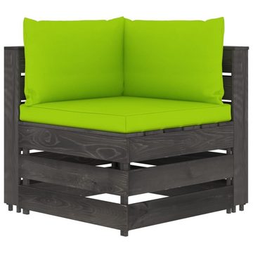 vidaXL Gartenlounge-Set 3-Sitzer Outdoor-Sofa mit Kissen Grau Imprägniertes Kiefernholz