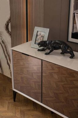 JVmoebel TV-Schrank Anrichte Luxus Sideboard Schrank Kommode Holzschrank Holz Weiß Modern (1-St., TV Ständer) Made in Europa