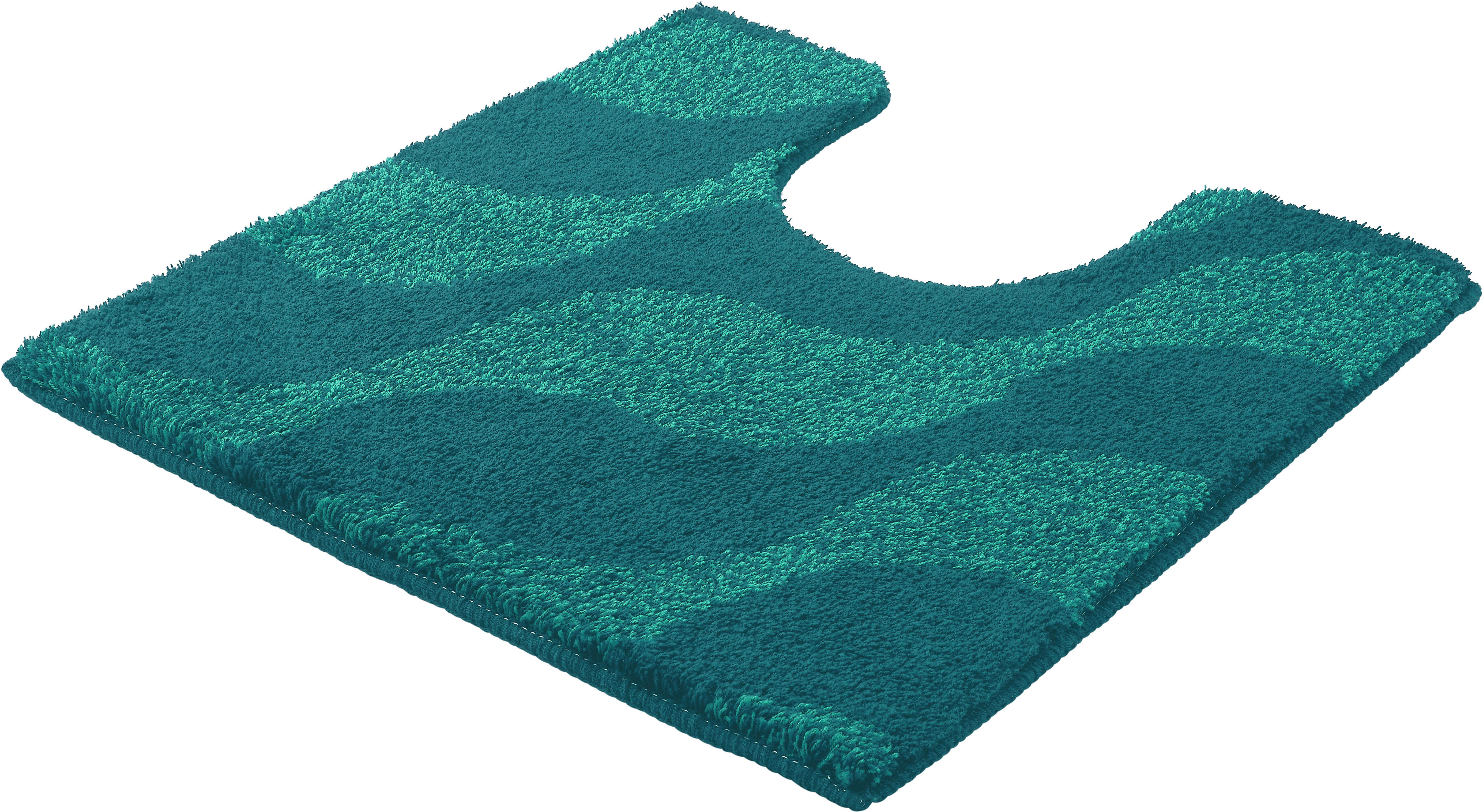 Kleine Wolke Badematte »Onda«, Höhe 15 mm, rutschhemmend beschichtet, fußbodenheizungsgeeignet, Polyacryl, quadratisch, WC Vorleger mit Ausschnitt, Badteppich, modernes Ton in Ton Wellendesign, flauschig