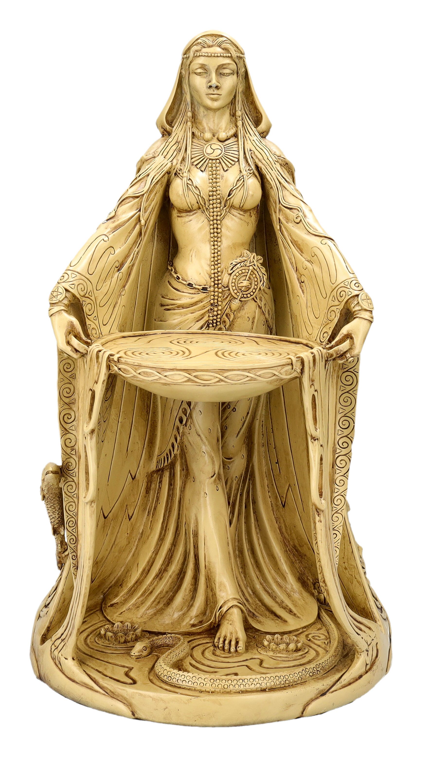 Figuren Shop GmbH Dekofigur Danu Figur groß - Keltische Göttin beige - Deko Dekofigur Mythologie K