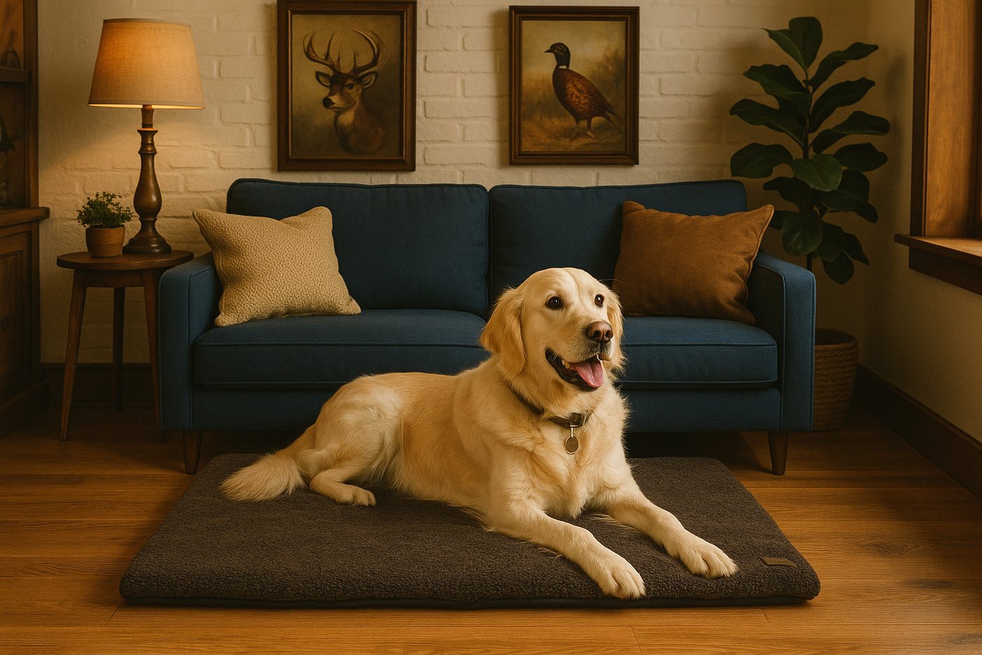Thumbnail - Hubertus® Hunting Hundematte Hundebett aus Faserpelz oliv/grün waschbar von Oefele Jagd NEU