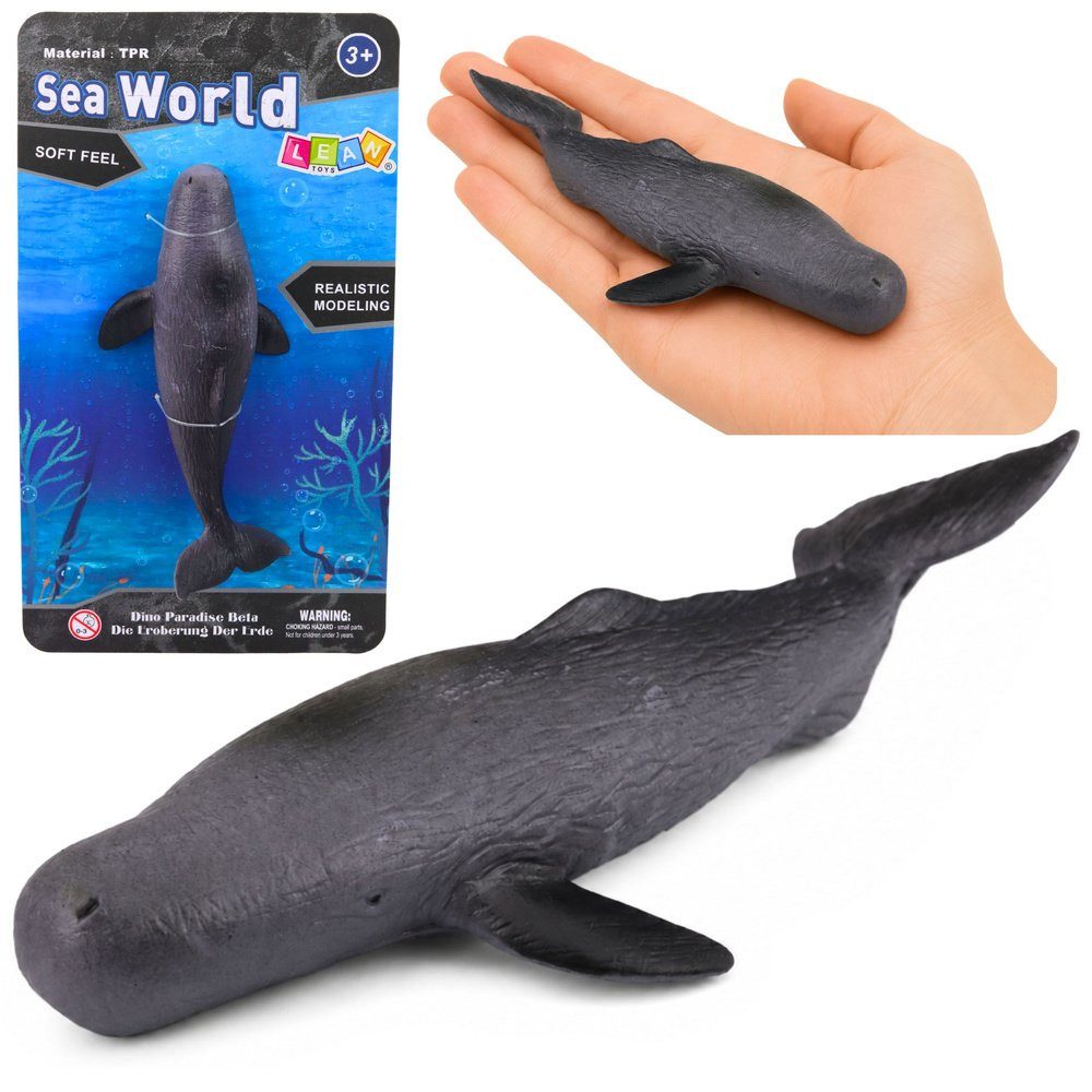 Wisam Lernspielzeug Gummifigur Wal, dehnbar, realistisches Meeressäugetier, 18 cm