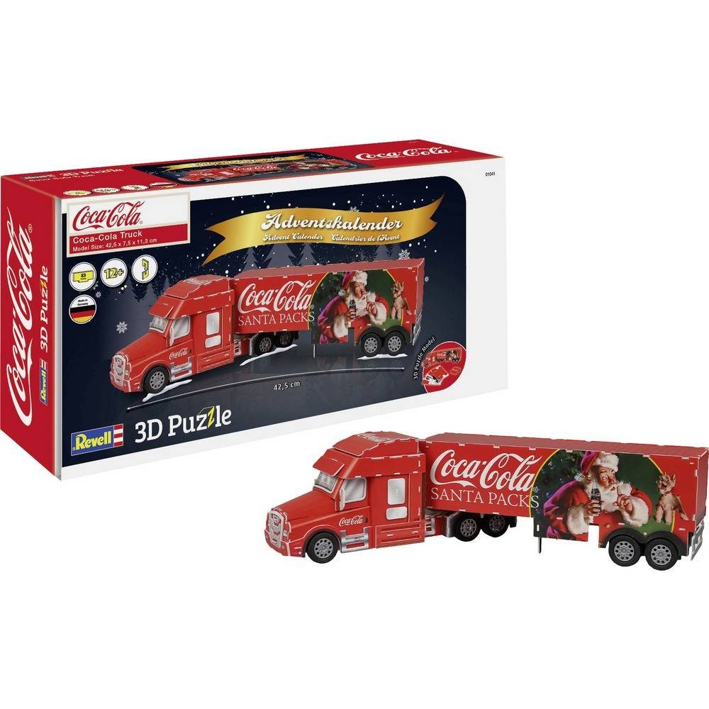 Revell® 3D-Puzzle Adtventskalender Coca-Cola-Truck Adventskalender