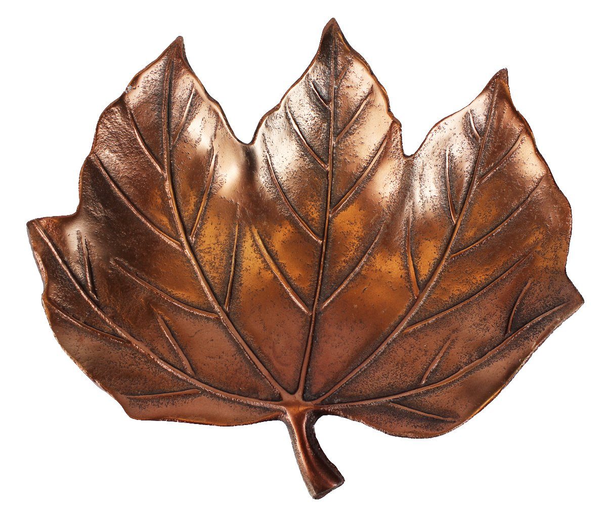 Arnusa Dekoschale Schale Herbstlaub aus Aluminium Bronze-Optik, 32x29 cm Dekofigur Tischdeko – Bild 2 von 4