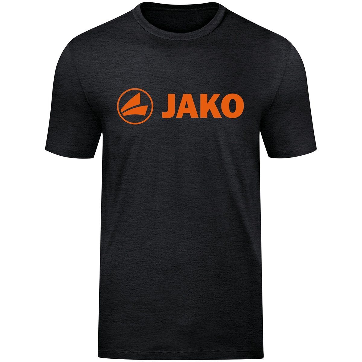 Jako T-Shirt Promo (Bio-Baumwolle) schwarzmeliert/orange Herren günstig online kaufen