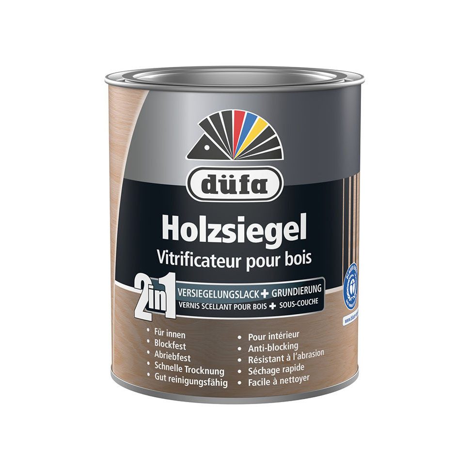 düfa Klarlack 2in1 Holzsiegel glänzend oder matt 750 ml Schutzlack + Grundierung, Tritt-, stoß- und schlagfest