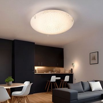 etc-shop LED Deckenleuchte, LED-Leuchtmittel fest verbaut, Warmweiß, Deckenleuchte Deckenlampe Küchenleuchte Glas weiß Flurlampe D 20 cm
