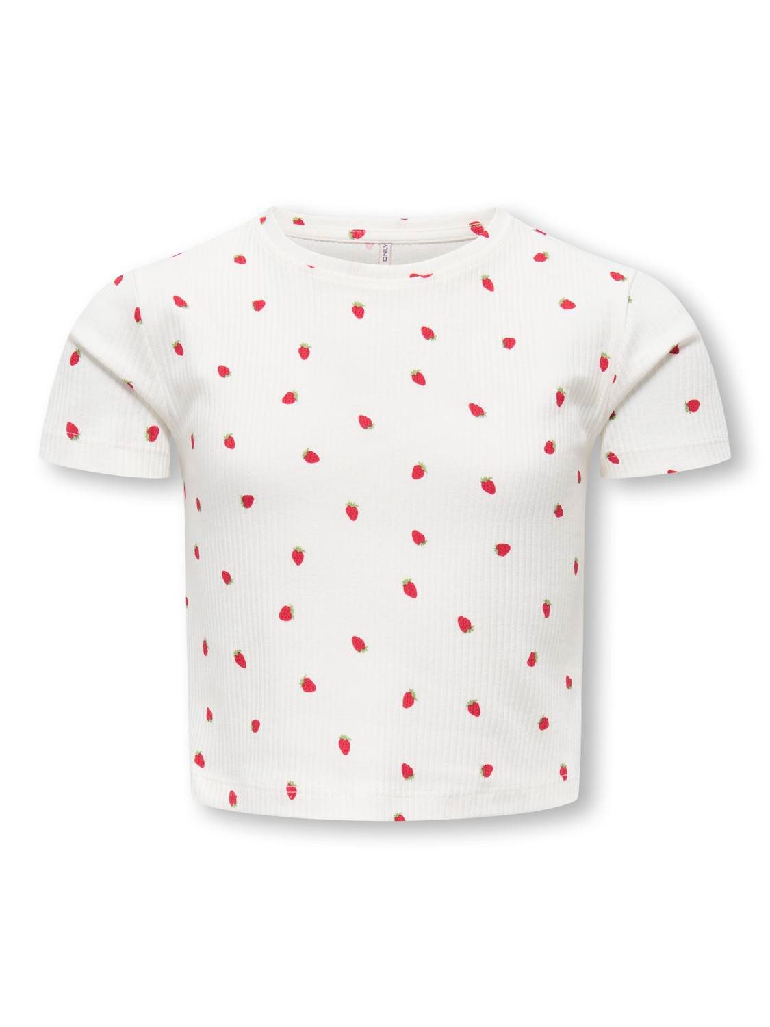 Cloud Dancer AOP:Strawberries