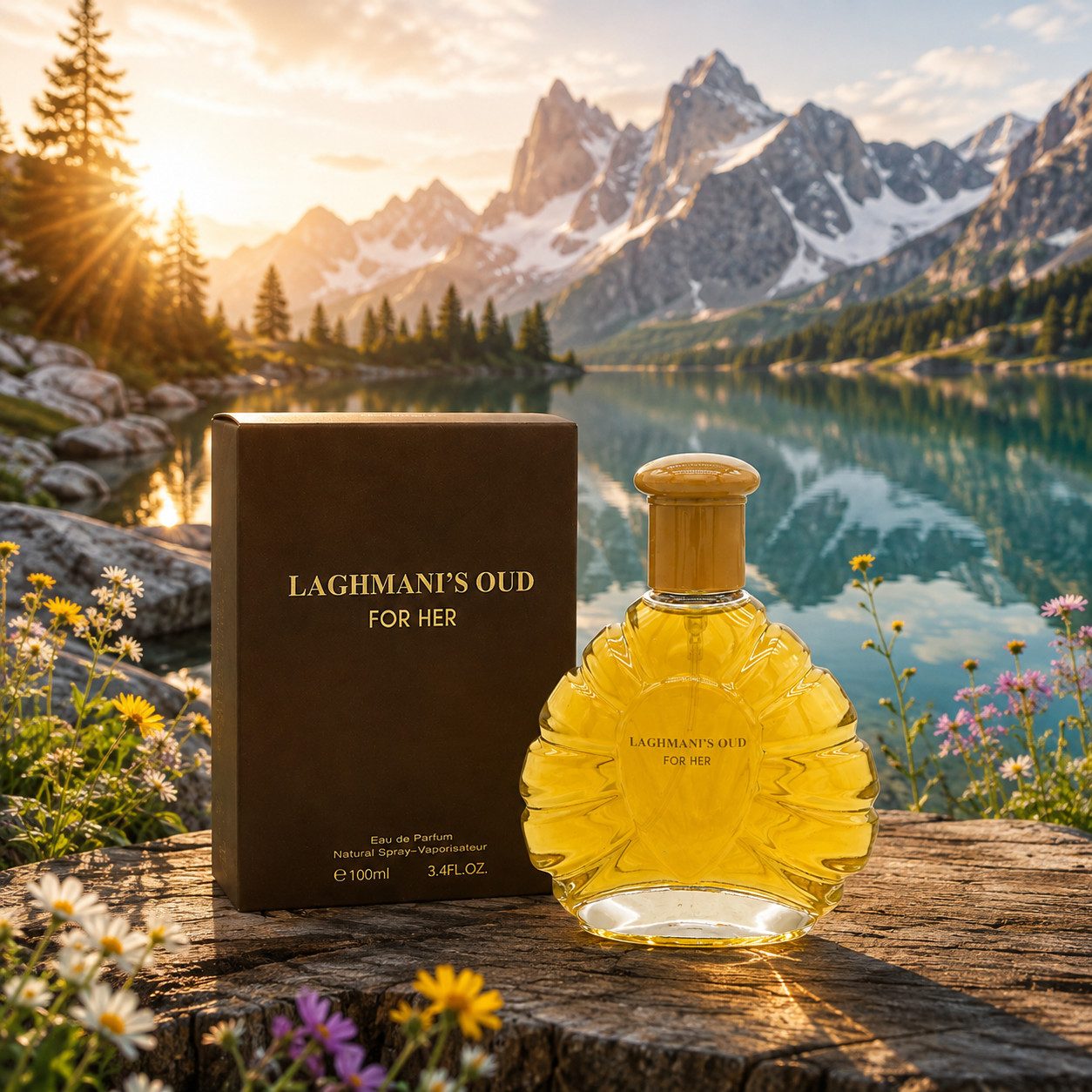 Fine Perfumery London Eau de Parfum Laghmani's OUD For Her Brown Damenduft Orientalisch Fruchtig 100ml, Hergestellt in UK, Damenduft, Oudig