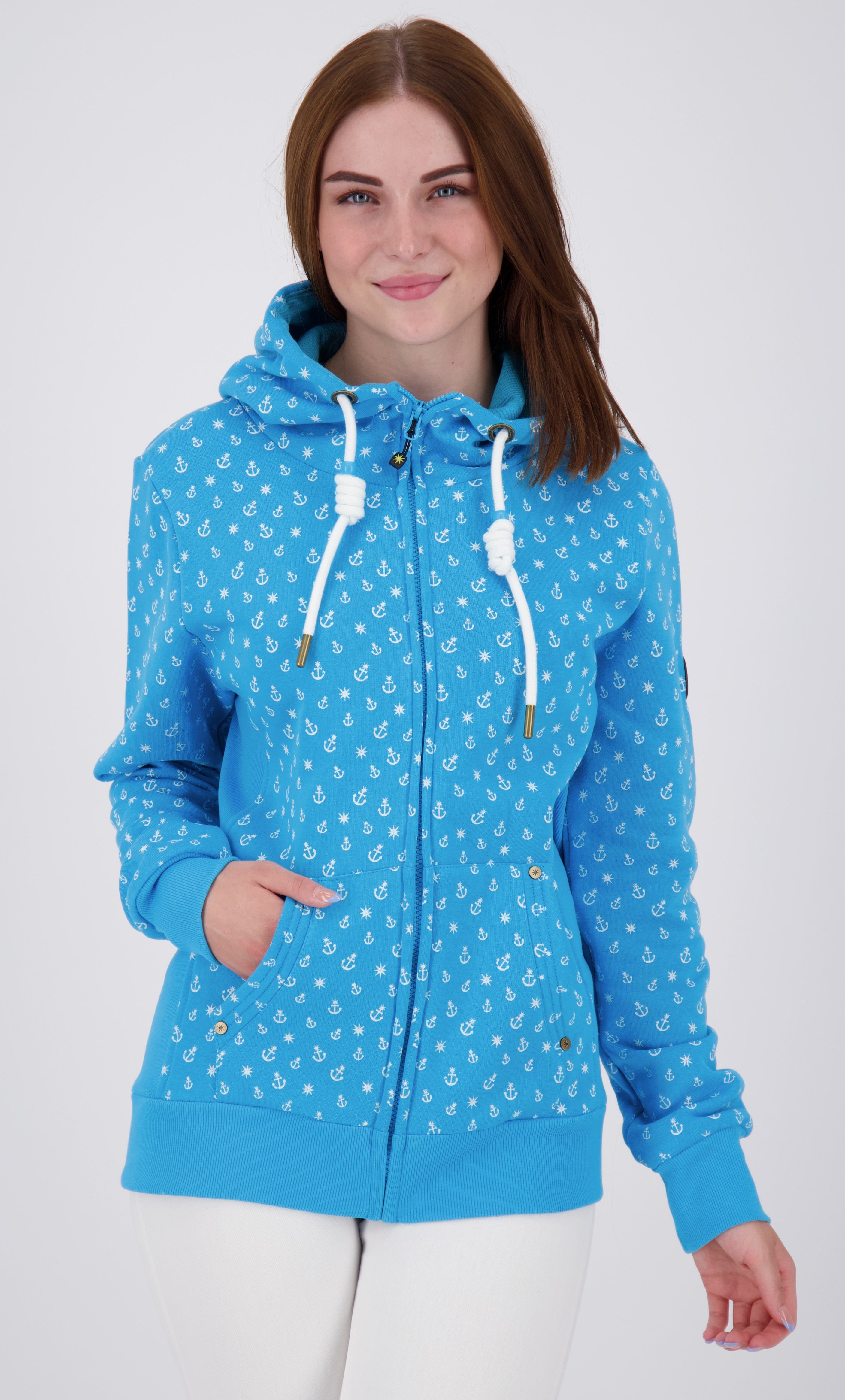 Größen CS Großen light NEW auch erhältlich Active #ankergluthafen in blue Kapuzensweatjacke Women DEPROC