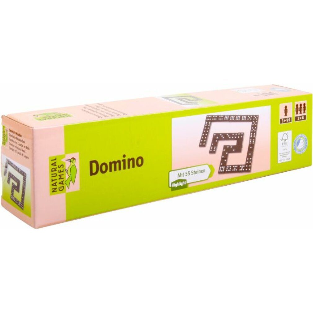 Vedes Spiel NG Domino in Holzbox, 55 Steine
