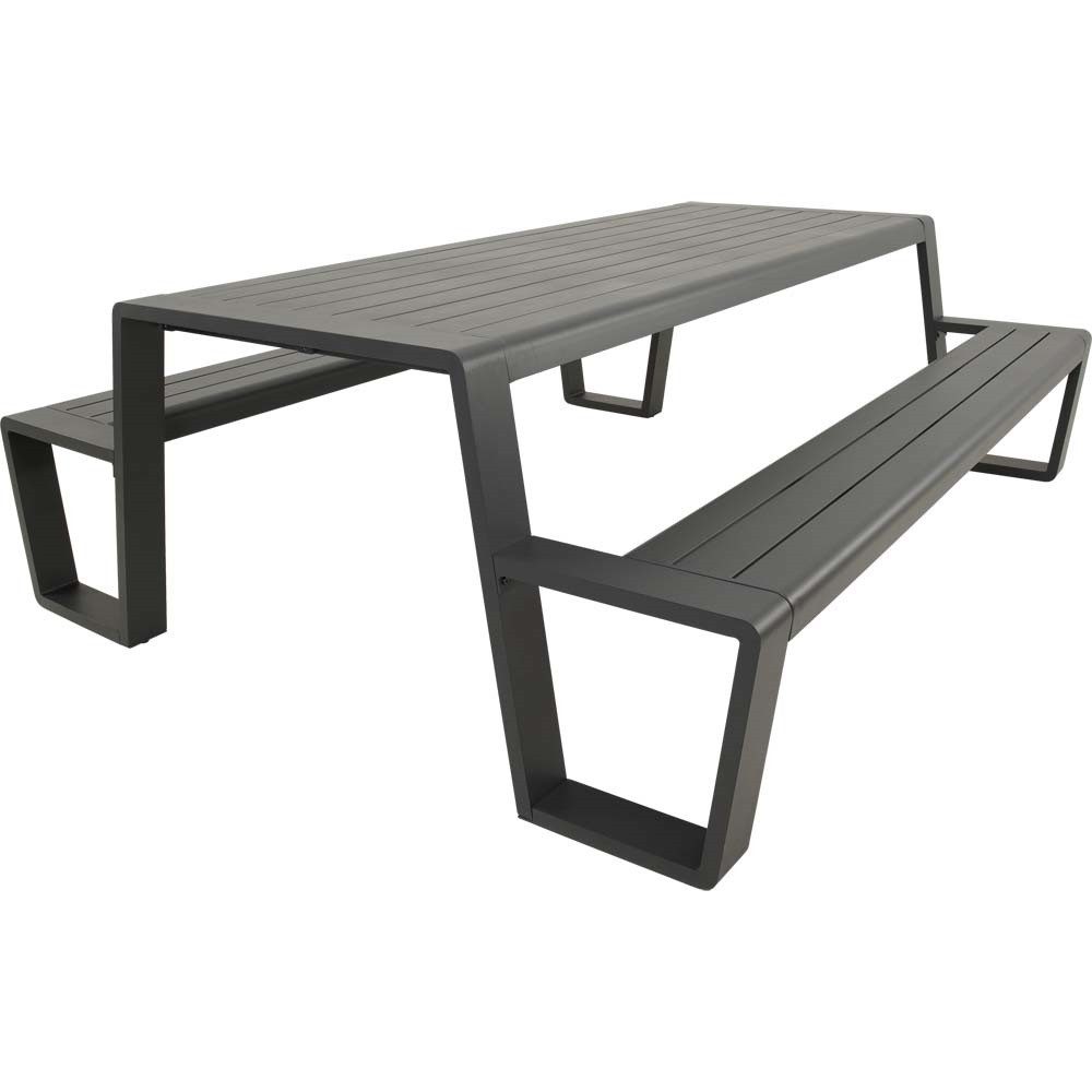 Lesli Living Gartenbank Picknick-Set Estilo Sitzgarnitur rechteckig 220cm anthrazit