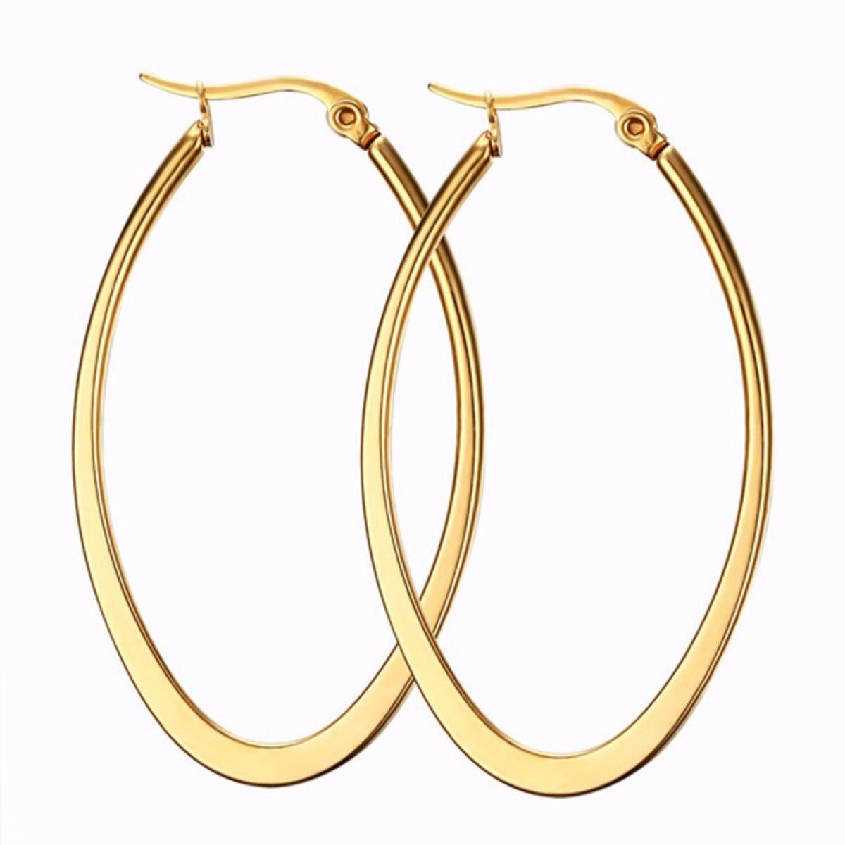 Order & Smile Schmuck Paar Creolen Creolen oval: Ohrringe aus Edelstahl