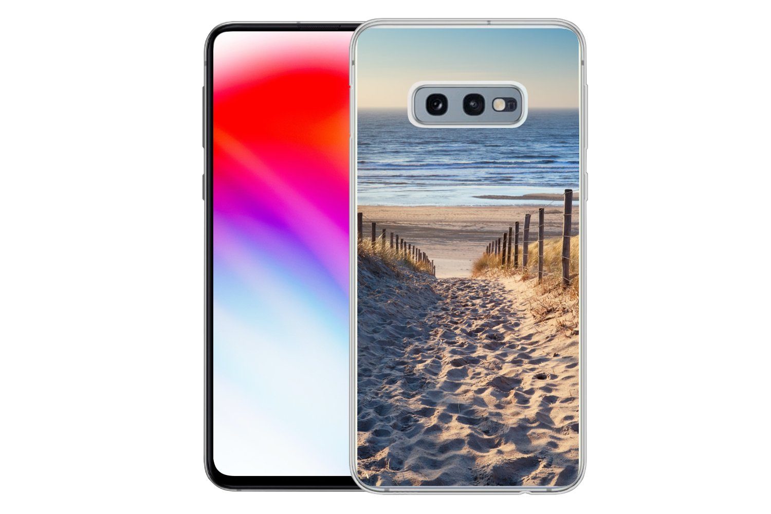 MuchoWow Handyhülle für Samsung Galaxy S10e Strand - Meer - Niederlande - Dünen - Sonne, Phone Case, Silikon, Schutzhülle Dünn