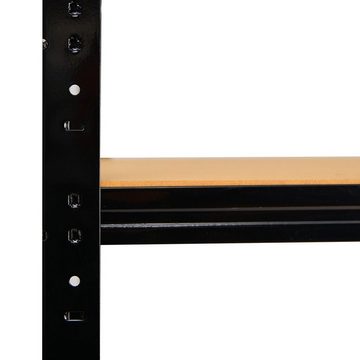 shelfplaza Schwerlastregal BLACK, 90x100x40cm, Metallregal schwarz mit 3 Böden je 175kg Tragkraft, Steckregal als Lagerregal, Büroregal & Lastenregal, Regal Metall schwarz