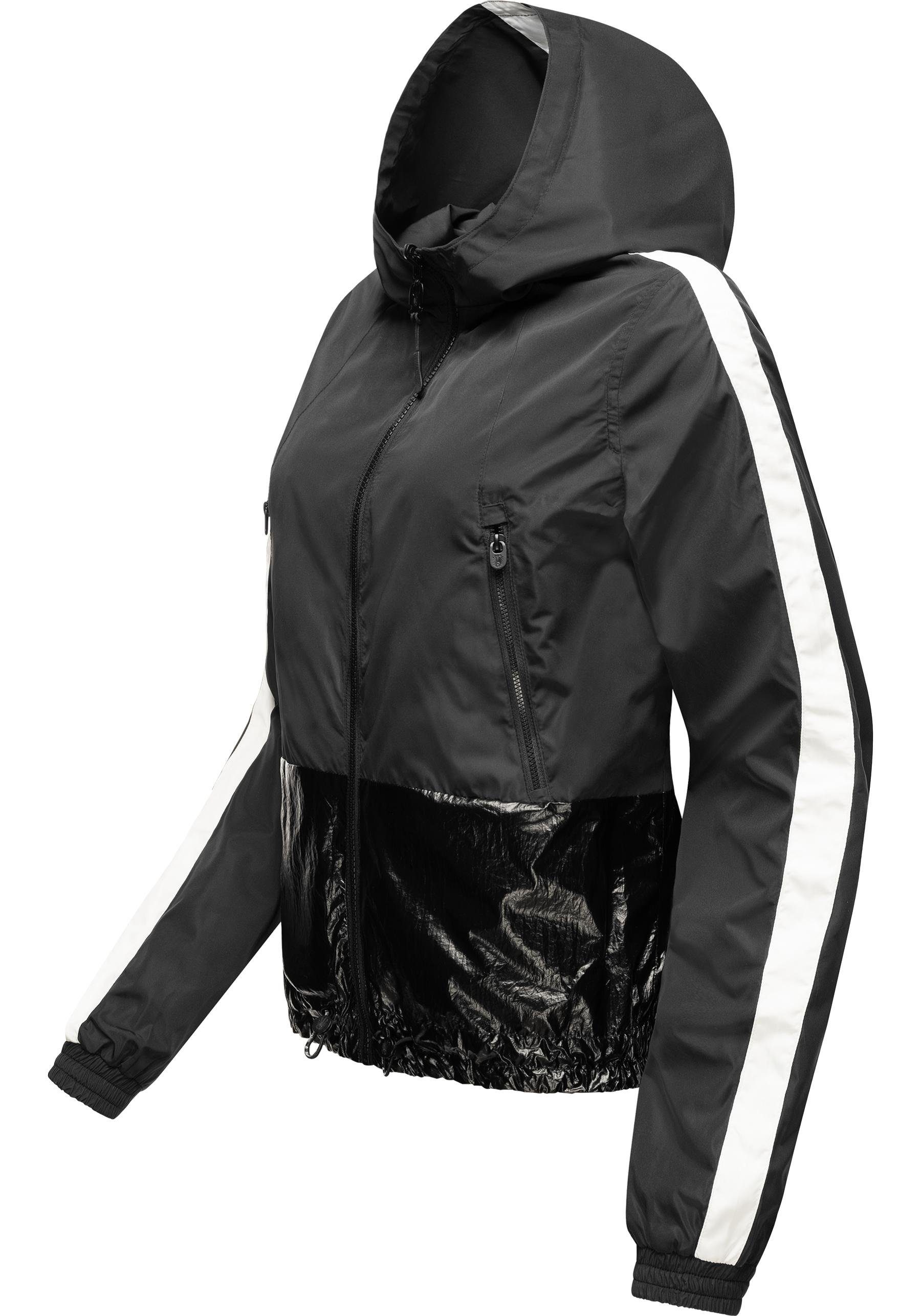 Navahoo Wendejacke Sunitaa ultraleichte 2-in-1 Kapuze schwarz mit Damen Übergangsjacke