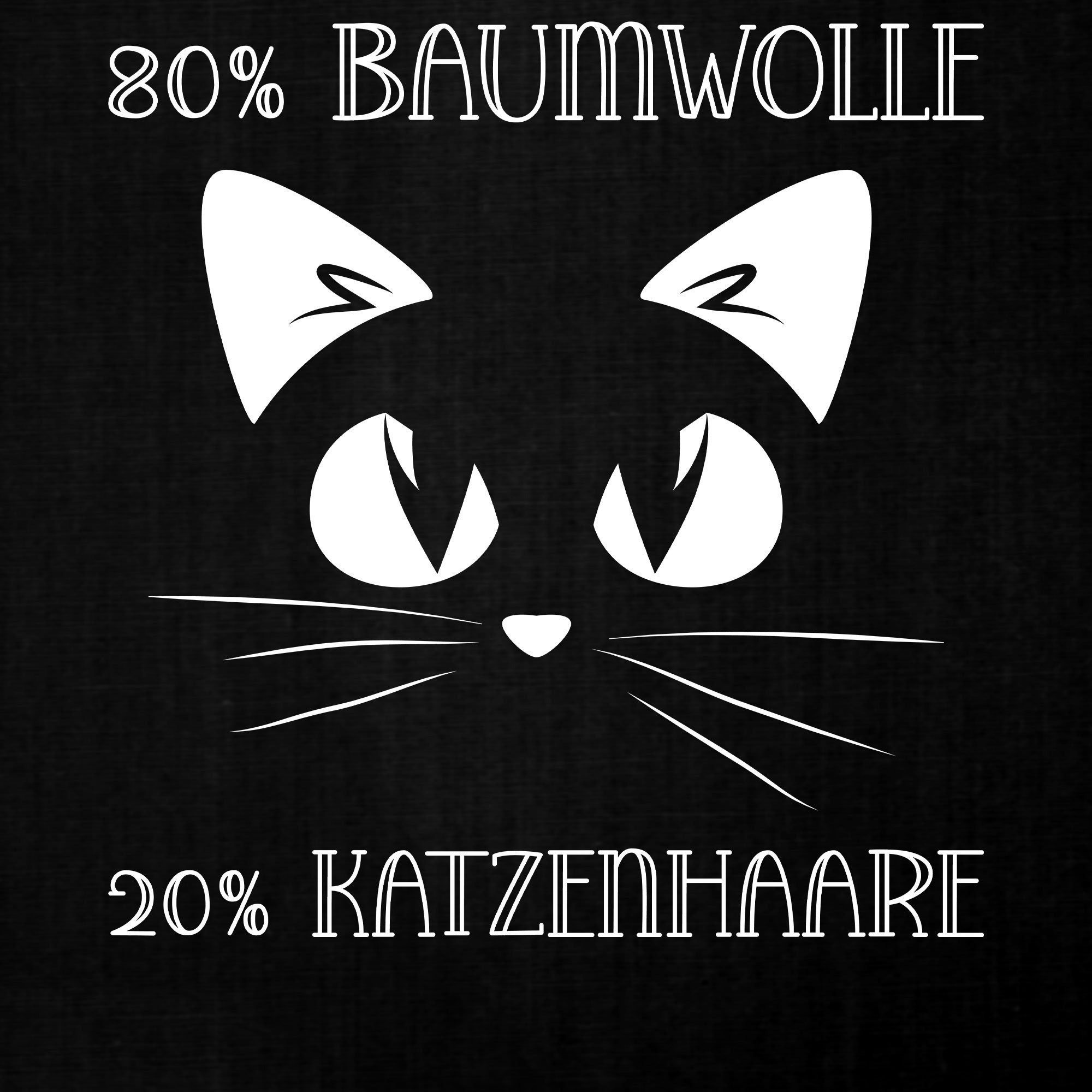 20% 80% Statement - (1-St) Achselhemd Baumwolle Katze Katzenhaare Spruch Lustiger Quattro Formatee Cat