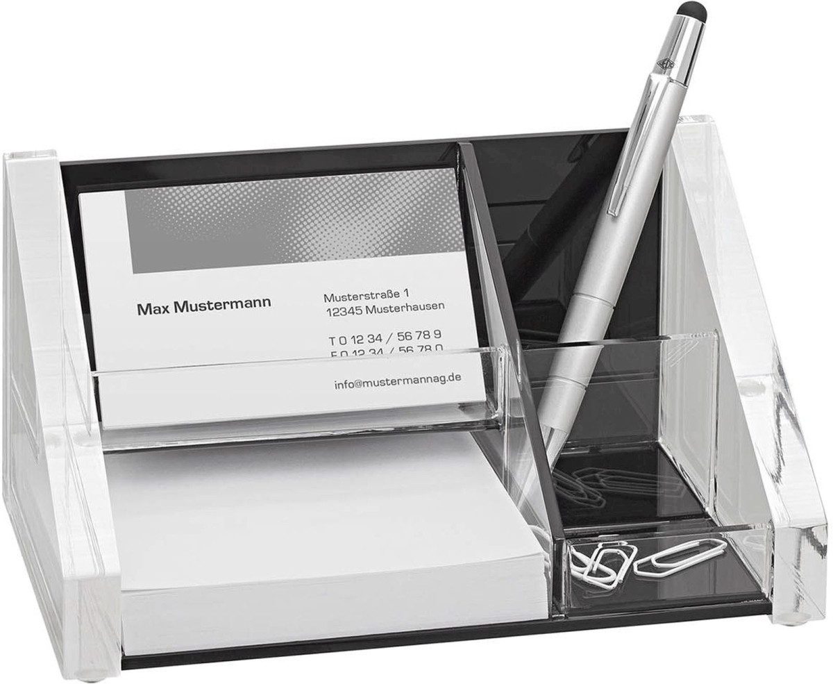 WEDO Tischaufsatz Schreibtischbutler Exclusiv Acryl incl. Zettelbox 150 Blatt glasklar s