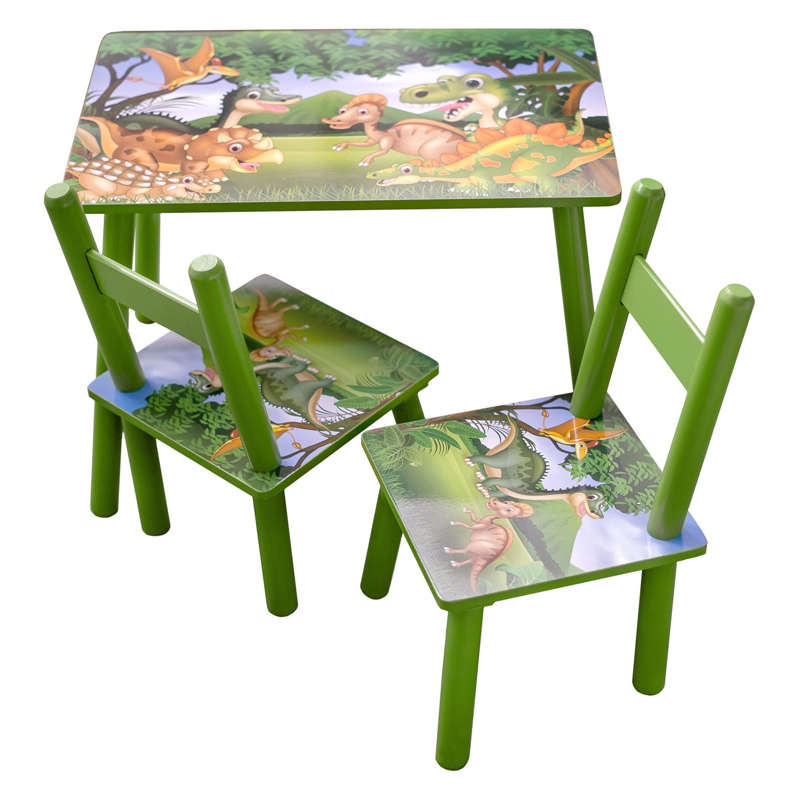 HTI-Line Kindersitzgruppe Kindertischgruppe Dinos, (Set, 3-tlg., 1 Tisch, 2 günstig online kaufen