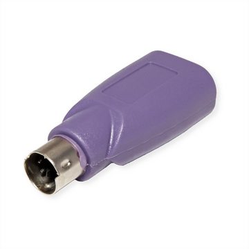 VALUE PS/2 - USB Tastatur-Adapter, violett Computer-Adapter USB 2.0 Typ A Weiblich (Buchse) zu PS/2 Männlich (Stecker)