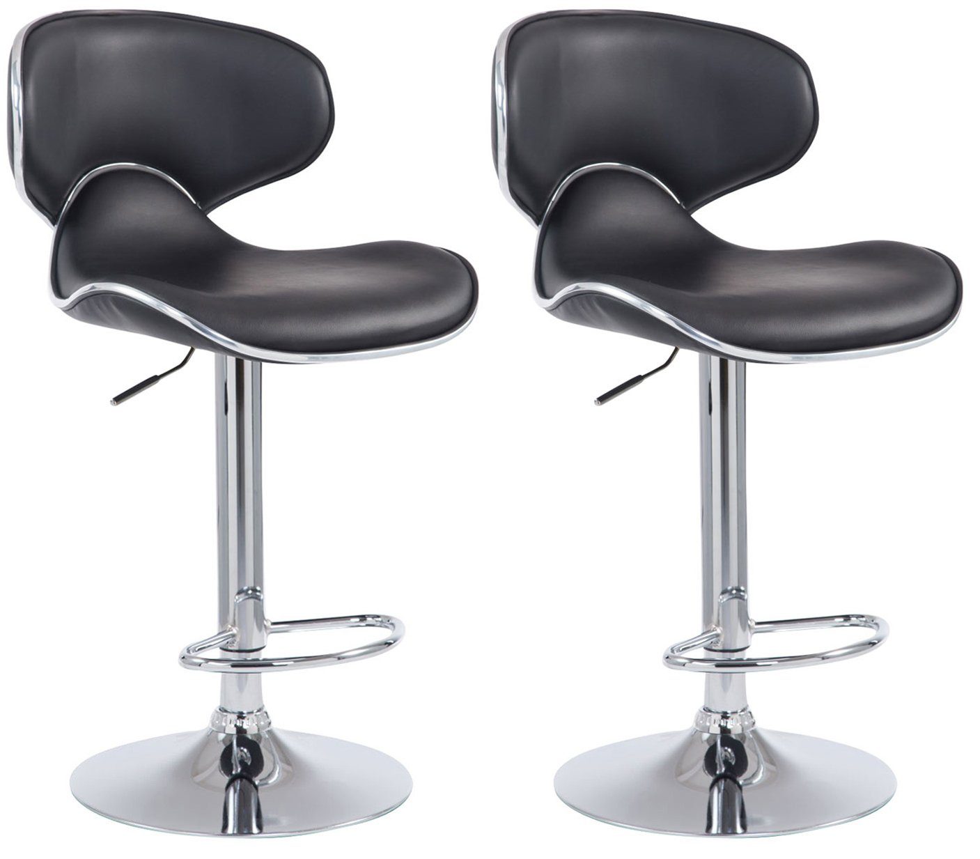 Barhocker 2er Set Barhocker Las Vegas V2 Kunstleder chrom