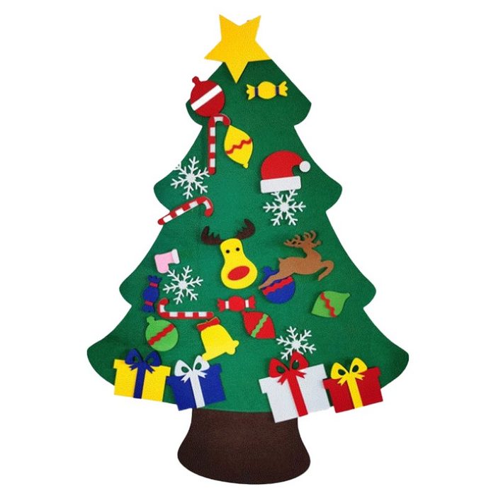 GelldG Künstlicher Weihnachtsbaum DIY Weihnachtsbaum 95cm Hoch Filz Weihnachtsbaum Set