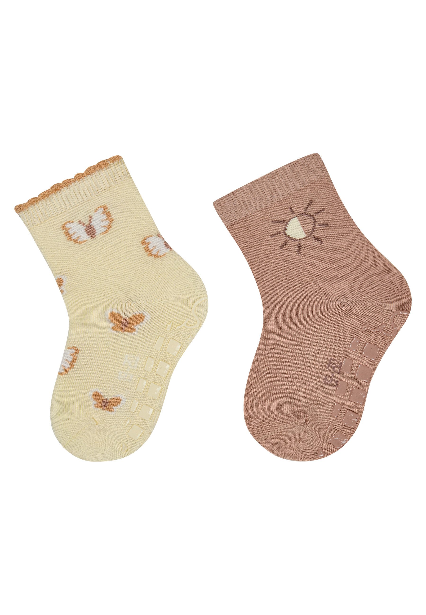Sterntaler® ABS-Socken ABS Socken 2er-Pack Schmetterling (2-Paar, 2er-Pack) ABS Socken 2er-Pack, Schmetterling, rutschfest, weich & atmungsaktiv