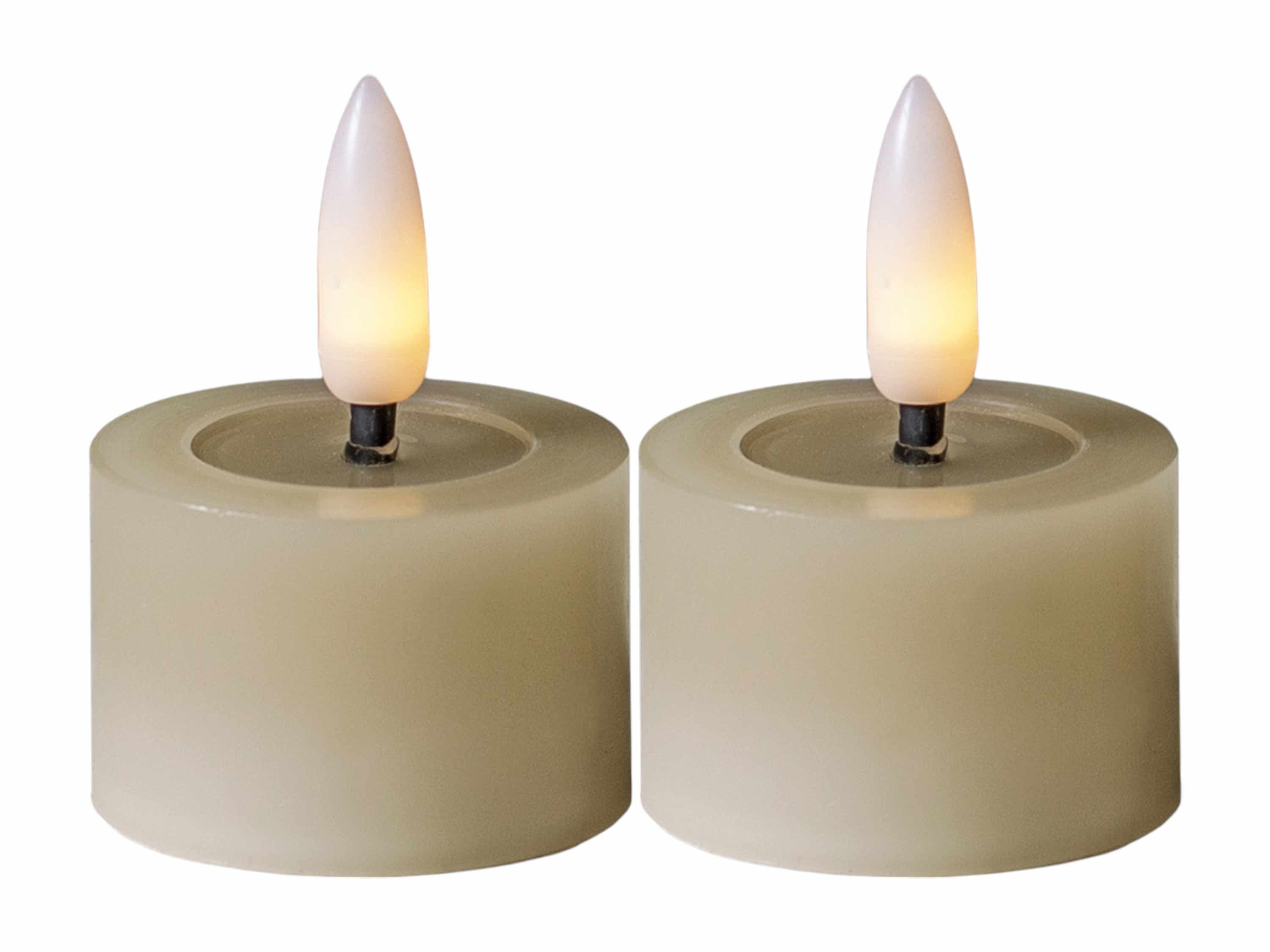 STAR TRADING LED-Kerze Flamme Flow (Set, 2-tlg), beige 3D Flamme 6/18h Time günstig online kaufen