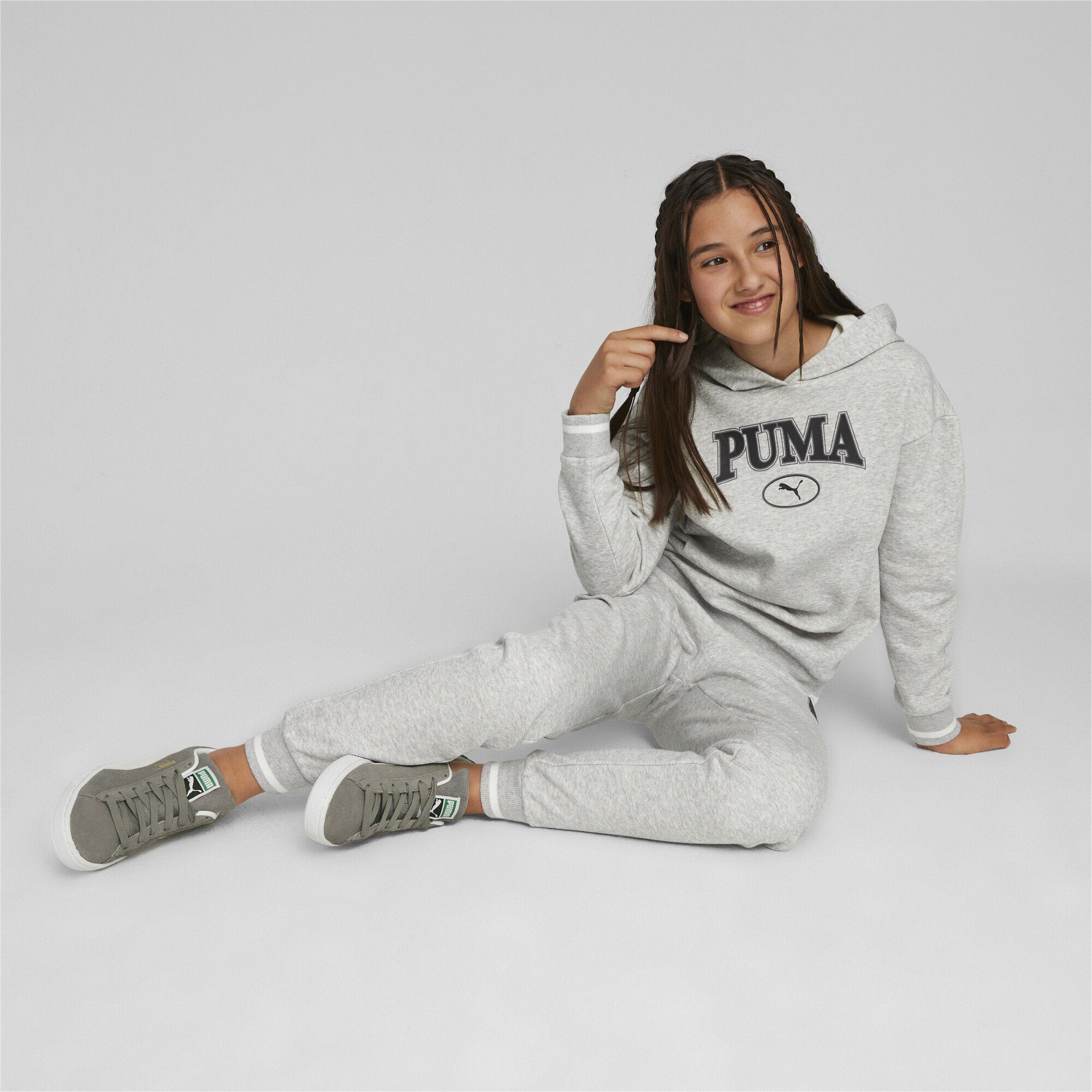 Heather SQUAD Mädchen Light Trainingshose Sporthose PUMA Gray PUMA