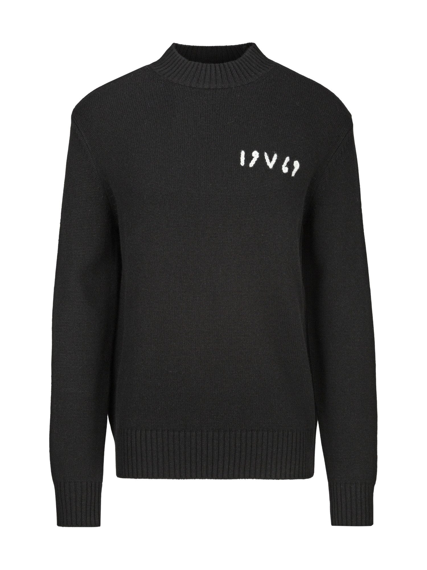 19V69 ITALIA Strickpullover Anteo Herren Wollpullover Stehkragen Langarm Feinstrick