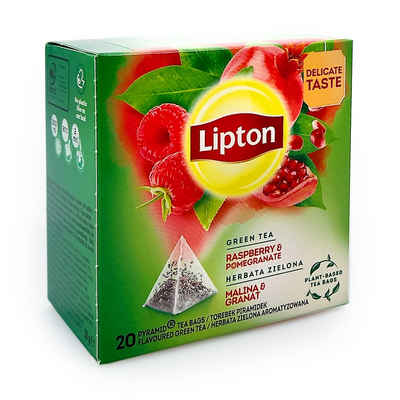 Unilever Teekanne Lipton Grüner Tee Himbeere & Granatapfel, 20er Pack