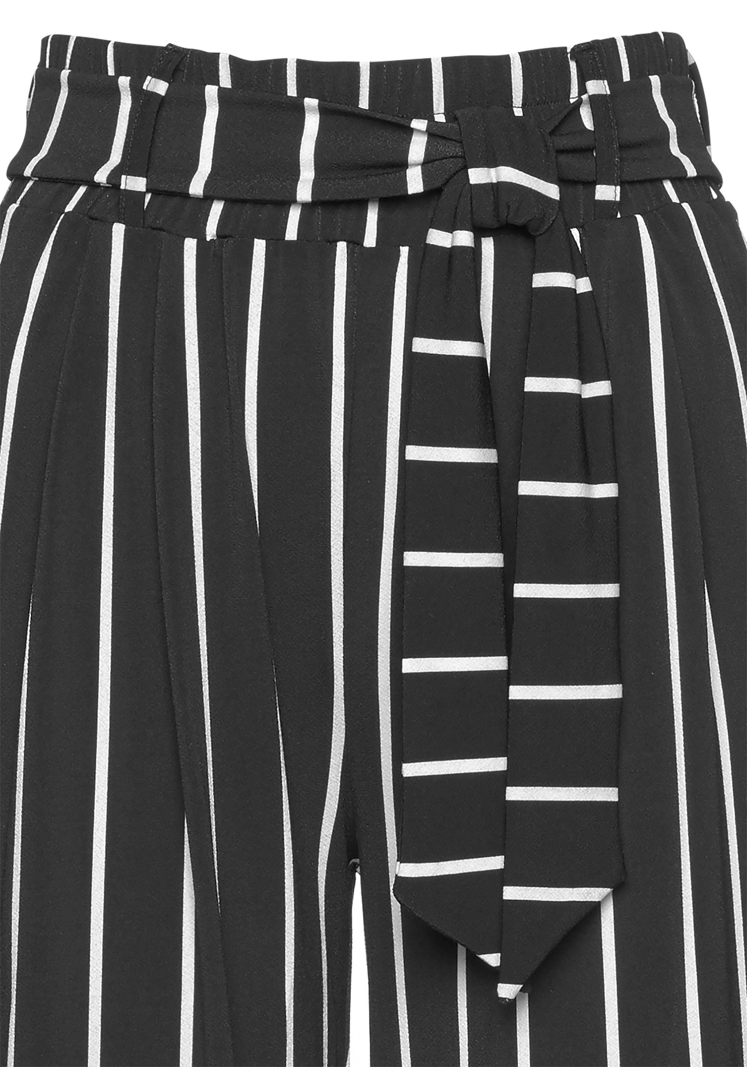 LASCANA Culotte mit luftig-weitem Bein (mit Bindegürtel) in 7/8-Länge, leichte Jerseyhose, casual, Sommerhose, Schlupfhose