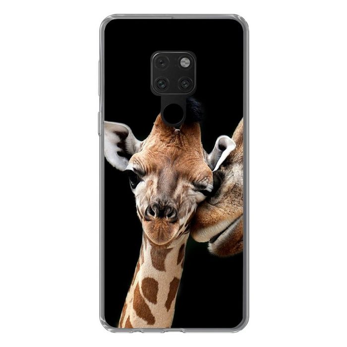 MuchoWow Handyhülle Giraffe - Tiere - Schwarz - Porträt - Tiere Phone Case Handyhülle Huawei Mate 20 Silikon Schutzhülle